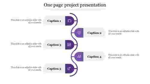 one page project presentation-Purple
